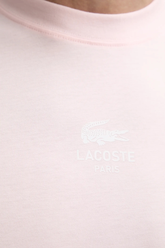 Βαμβακερό μπλουζάκι Lacoste TH2739 ροζ