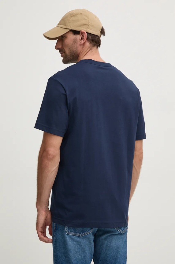 Odzież Lacoste T-shirt męski bawełniany TH2827 granatowy