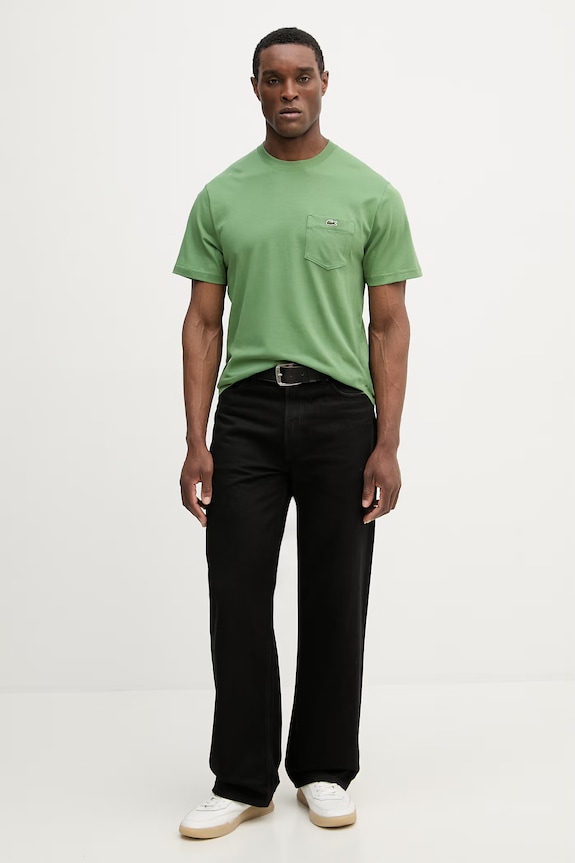 Lacoste T-shirt męski bawełniany TH2827 zielony SS26