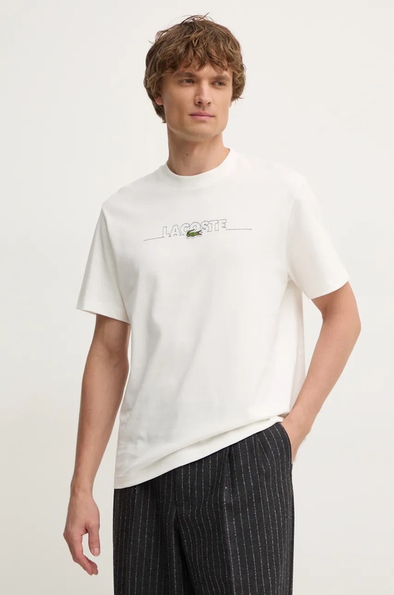 Lacoste pamut póló pamut bézs TH3836