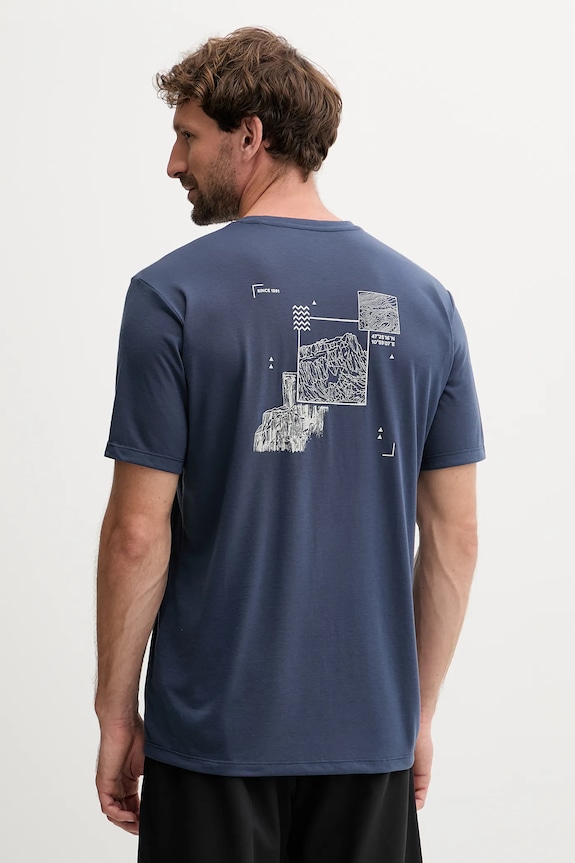 Ρούχα Jack Wolfskin Τ-shirt πεζοπορίας Ανδρικό Vonnan A62314 σκούρο μπλε