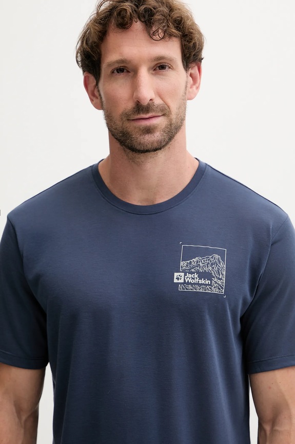 Jack Wolfskin Τ-shirt πεζοπορίας Ανδρικό Vonnan A62314 σκούρο μπλε