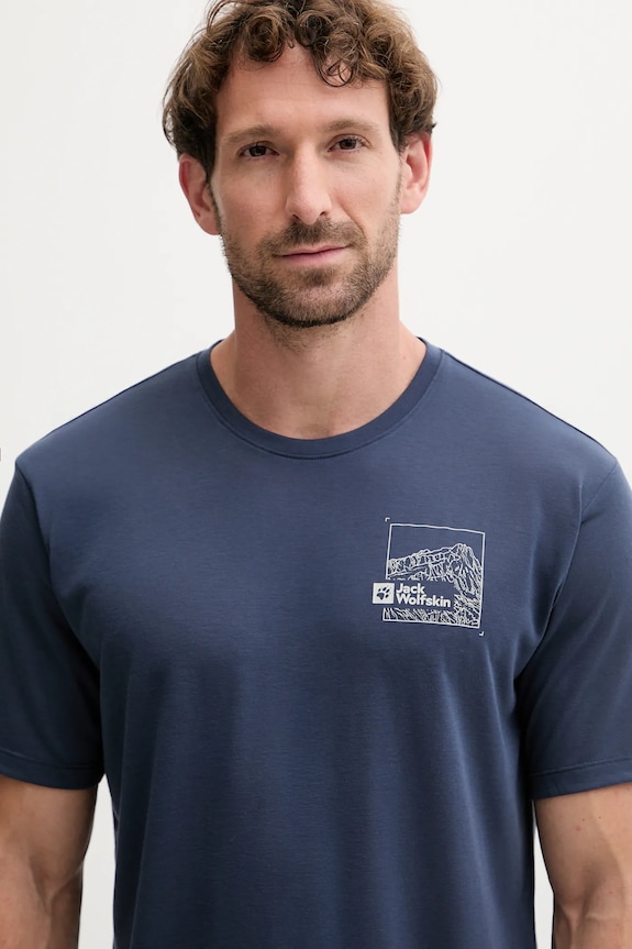 Jack Wolfskin Τ-shirt πεζοπορίας Ανδρικό Vonnan A62314 σκούρο μπλε
