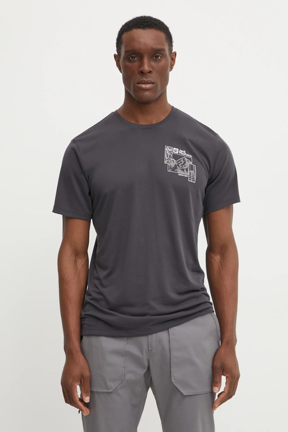 Jack Wolfskin T-shirt trekkingowy męski Vonnan szary A62314