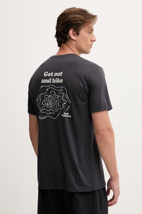 Jack Wolfskin T-shirt trekkingowy męski Vonnan szary A62314