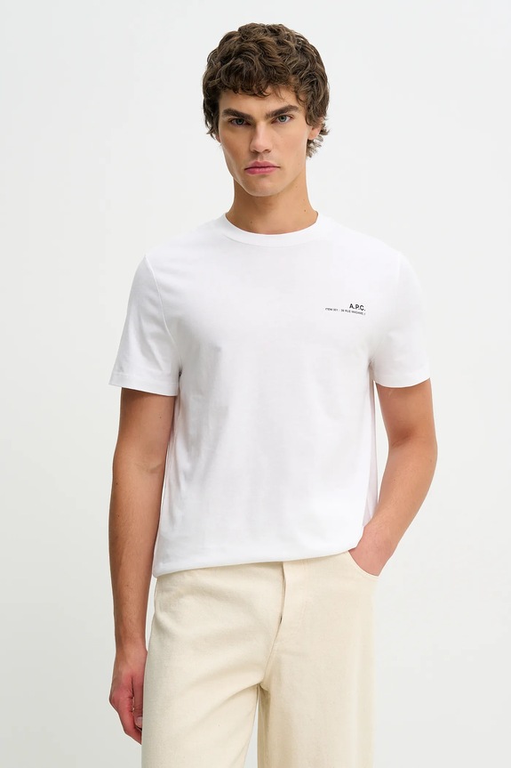 Бавовняна футболка A.P.C. Standard Item Gots бавовна білий COHBO.M26404.TAG