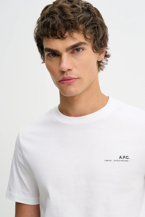 Бавовняна футболка A.P.C. Standard Item Gots білий COHBO.M26404.TAG