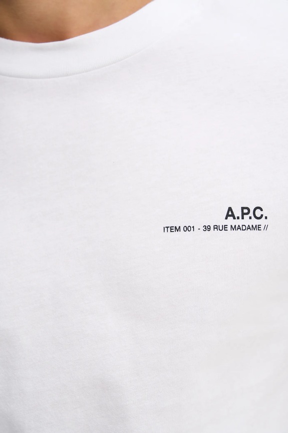 Бавовняна футболка A.P.C. Standard Item Gots COHBO.M26404.TAG білий