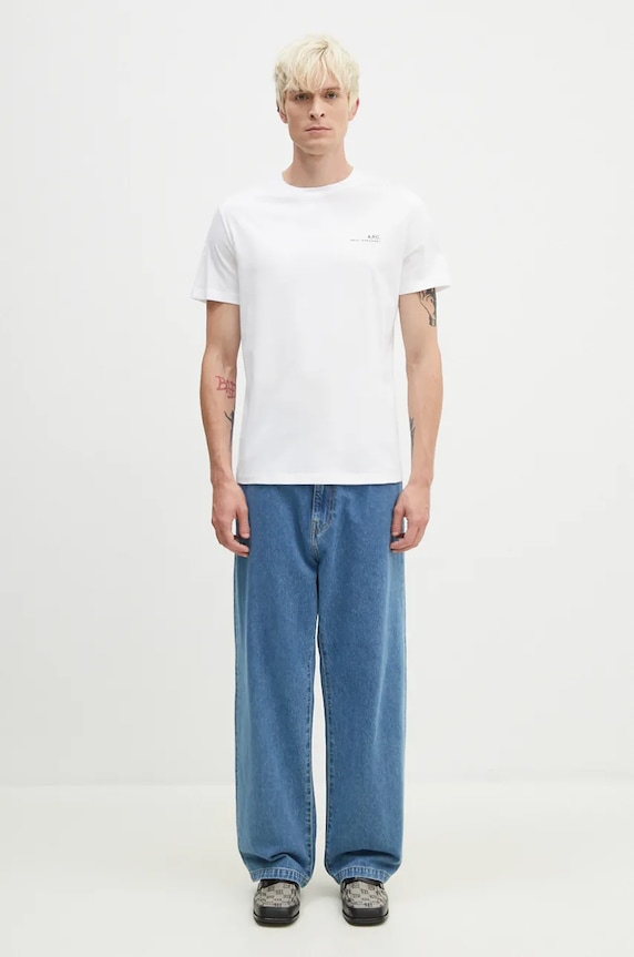 Bavlněné tričko A.P.C. Standard Item Gots COHBO.M26404.TAG bílá