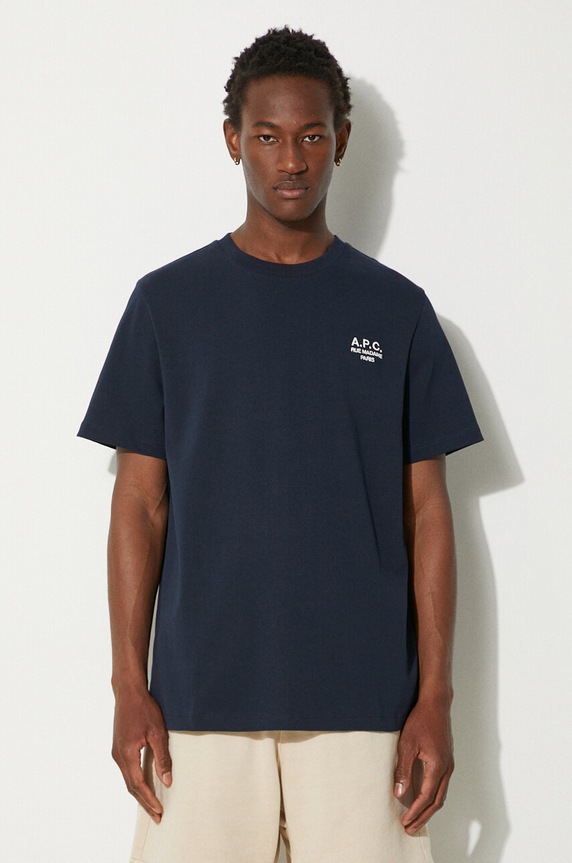 A.P.C. cotton t-shirt Standard Rue Madame Gots regular navy COHBU.M26388.TIQ