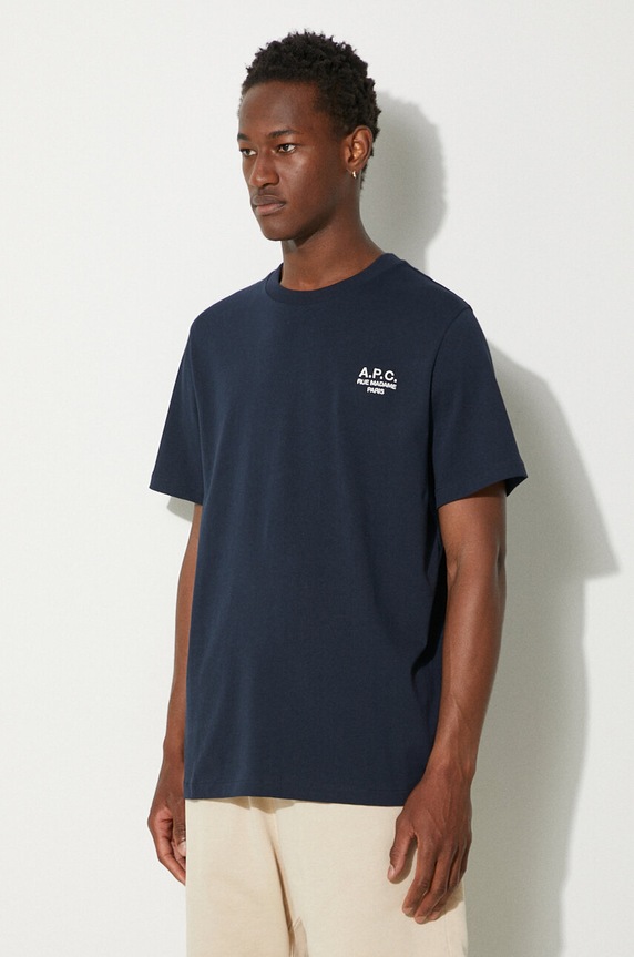A.P.C. cotton t-shirt Standard Rue Madame Gots navy COHBU.M26388.TIQ