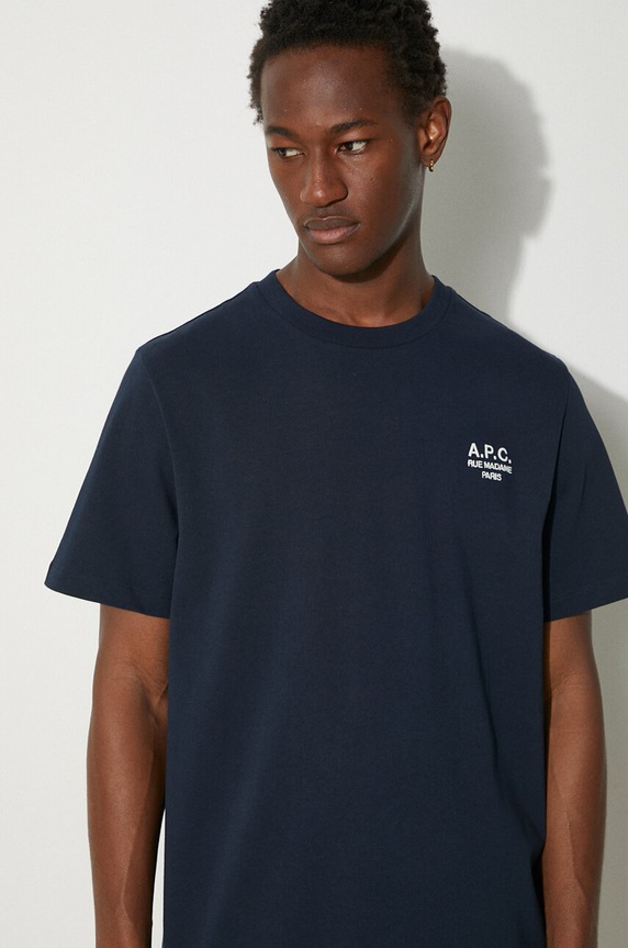 A.P.C. cotton t-shirt Standard Rue Madame Gots COHBU.M26388.TIQ navy