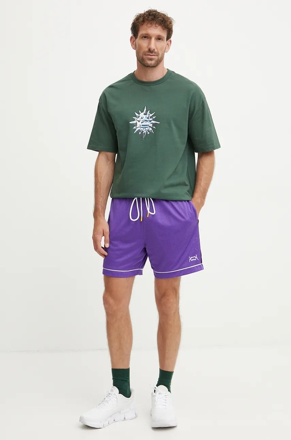 Bavlněné tričko Quiksilver Spike Ball Mer AQYZT09918 zelená AW24