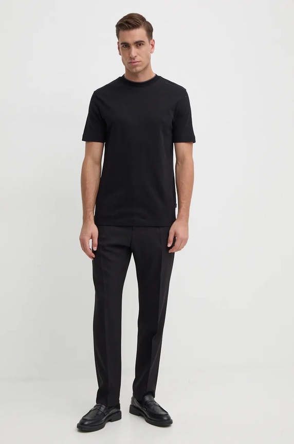 BOSS t-shirt bawełniany 50524998 czarny AW24