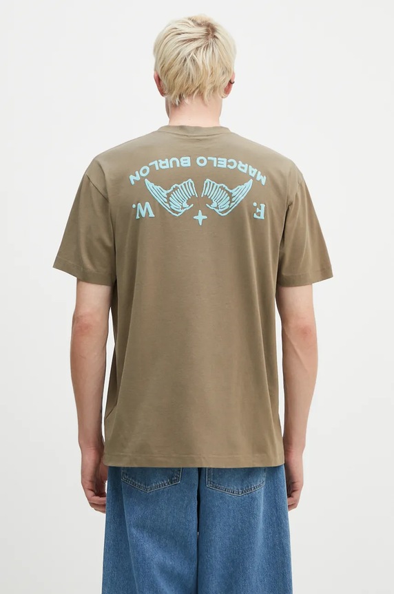 Clothing Marcelo Burlon cotton t-shirt Vintage Logo Basic Tee CMAA056F24JER0066E4D green