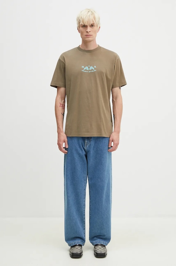 Marcelo Burlon cotton t-shirt Vintage Logo Basic Tee CMAA056F24JER0066E4D green