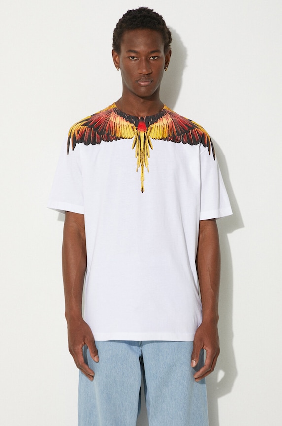 Marcelo Burlon tricou din bumbac Icon Wings Basic Tee print alb CMAA056F24JER0010125