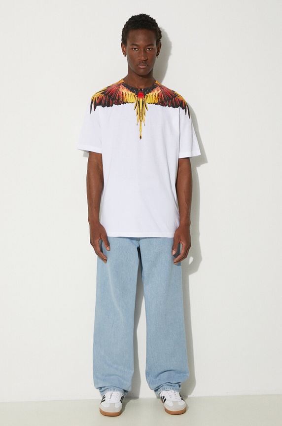 Marcelo Burlon tricou din bumbac Icon Wings Basic Tee CMAA056F24JER0010125 alb AW24