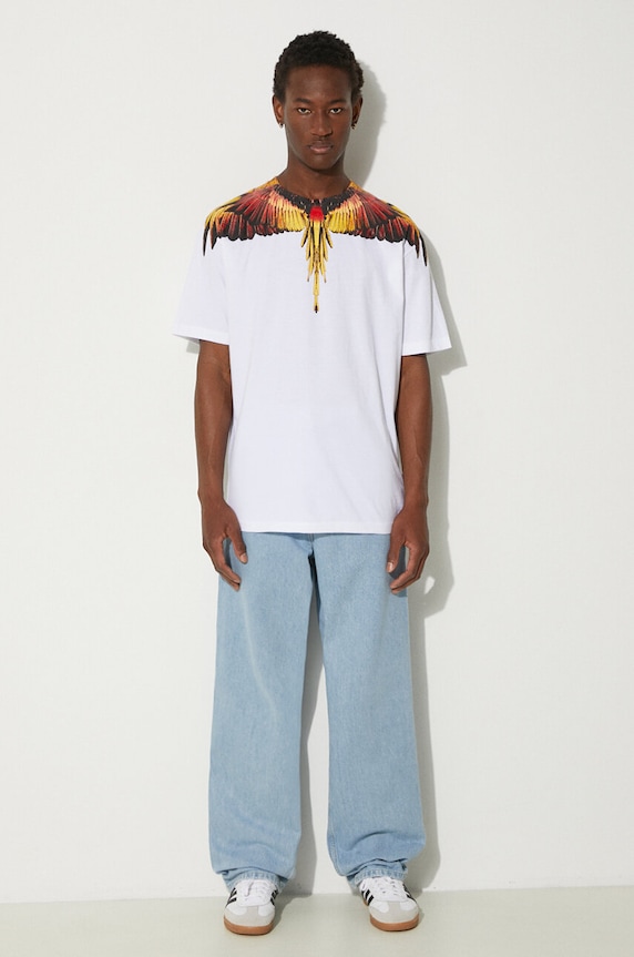 Marcelo Burlon tricou din bumbac Icon Wings Basic Tee CMAA056F24JER0010125 alb AW24