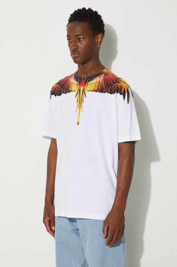 Marcelo Burlon tricou din bumbac Icon Wings Basic Tee alb CMAA056F24JER0010125