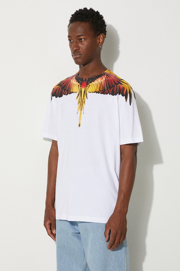 Marcelo Burlon tricou din bumbac Icon Wings Basic Tee alb CMAA056F24JER0010125