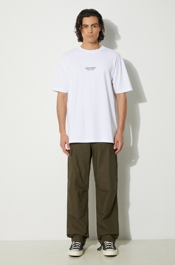 Marcelo Burlon t-shirt in cotone Que Onda Basic Tee CMAA056F24JER0070110 bianco AW24