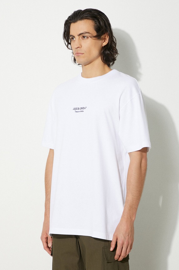 Marcelo Burlon t-shirt in cotone Que Onda Basic Tee bianco CMAA056F24JER0070110
