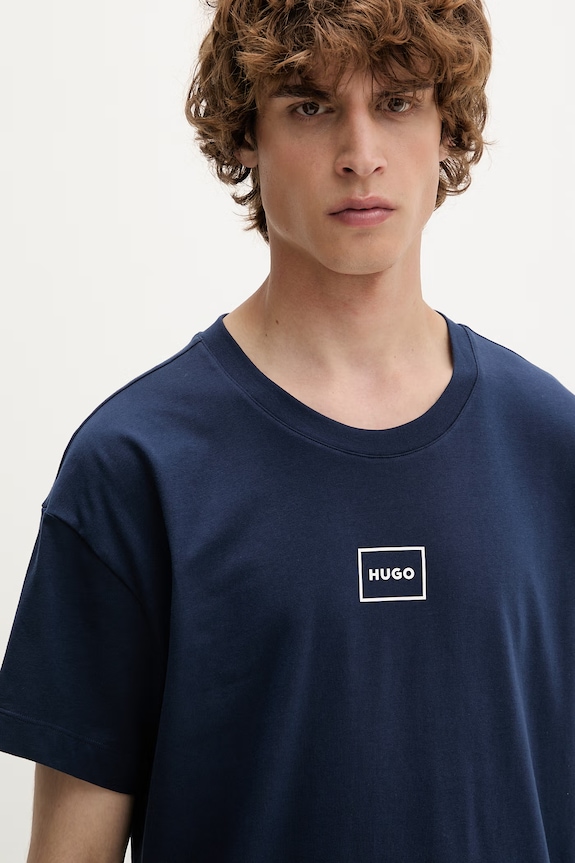 HUGO lounge tričko pánske s bavlnou Laze T-Shirt tmavomodrá 50525236