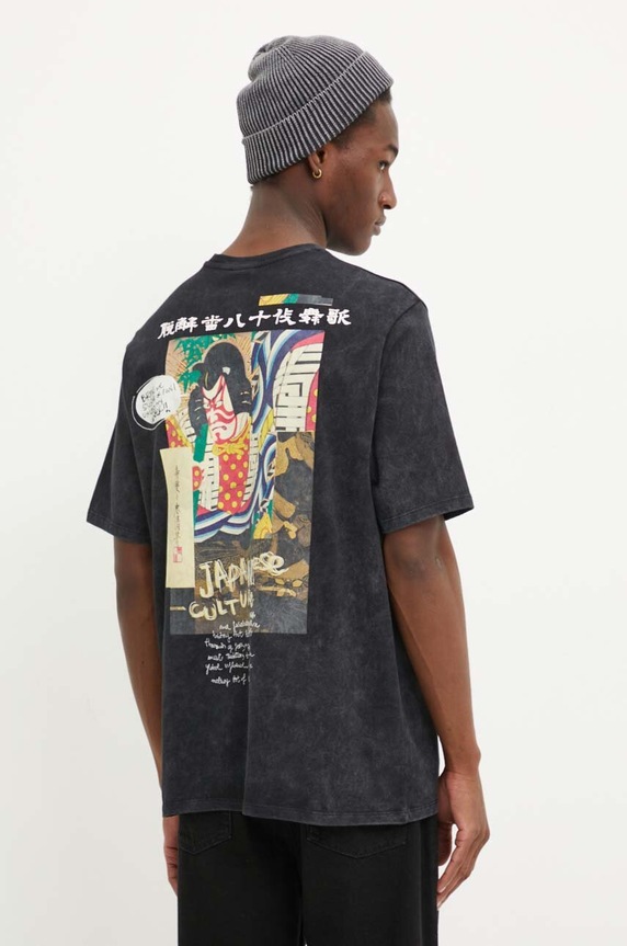 Desigual pamut póló MAX pamut fekete 24WMTK30