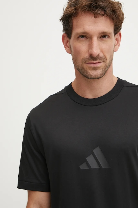 adidas tricou din bumbac ZNE imprimeu negru JE3069