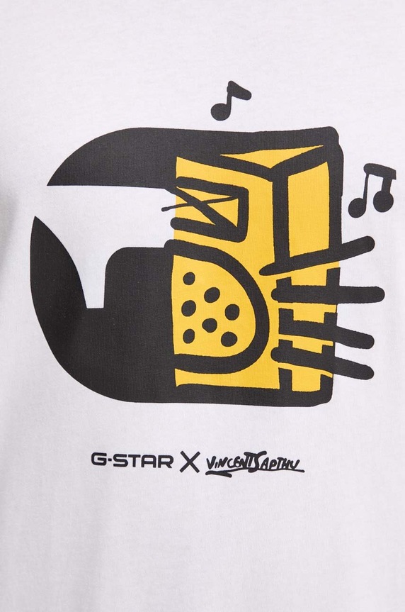 G-Star t-shirt bawełniany D25702.C336 biały