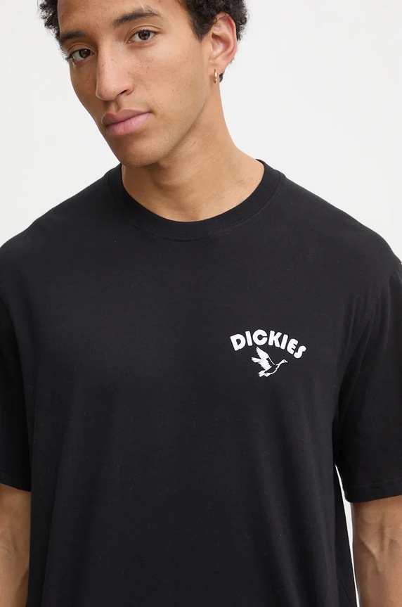 Памучна тениска Dickies GOOSE черен DK0A863G
