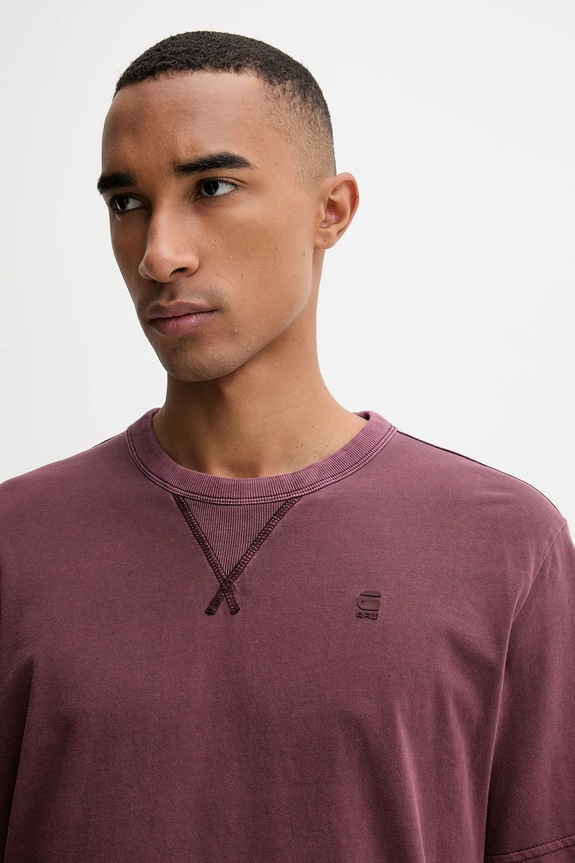 Bavlnené tričko G-Star Raw Nifous burgundské D24449.2653