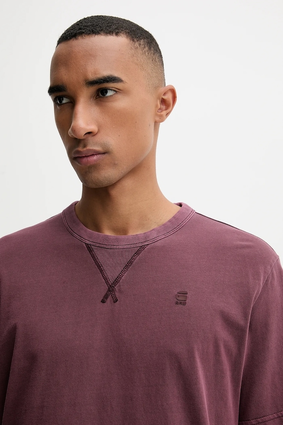 Bavlnené tričko G-Star Raw Nifous burgundské D24449.2653
