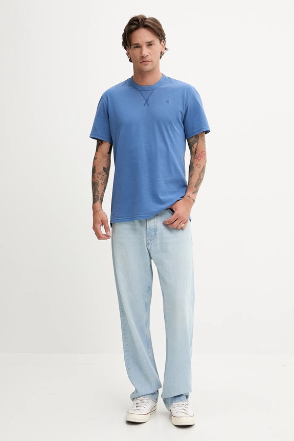 Bavlnené tričko G-Star Raw Nifous D24449.2653 modrá AW25