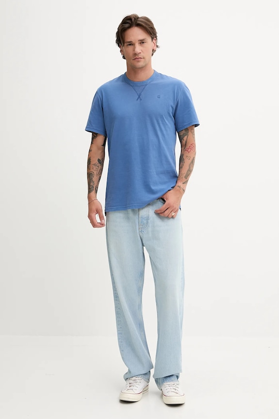 Bavlnené tričko G-Star Raw Nifous D24449.2653 modrá AW25