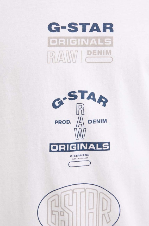 G-Star t-shirt bawełniany D25083.C506 biały