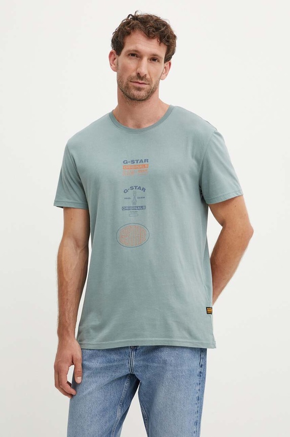 G-Star t-shirt bawełniany szary D25083.C506
