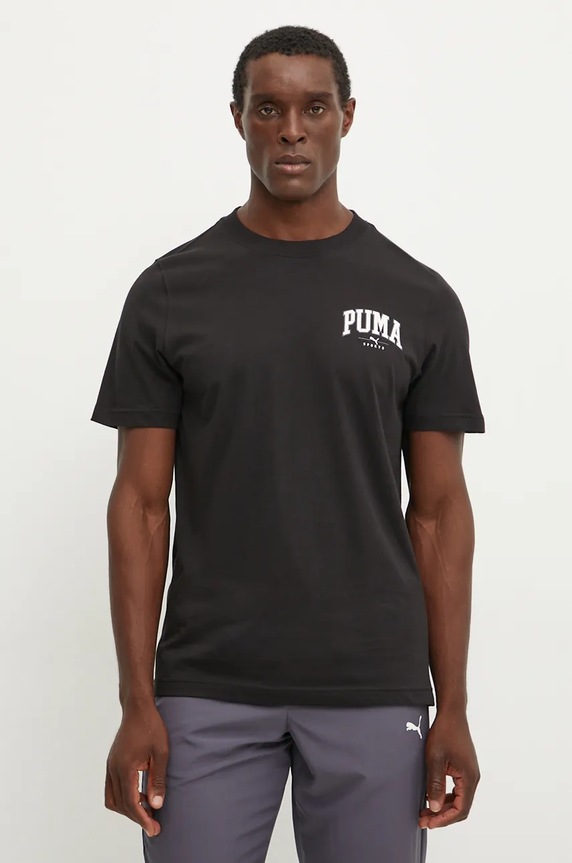 Βαμβακερό μπλουζάκι Puma μαύρο 681792