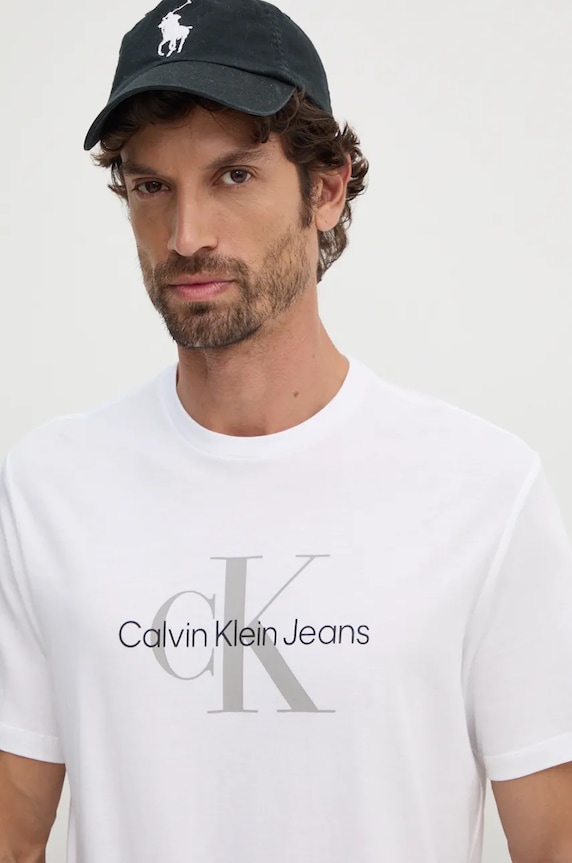 Oblečenie Bavlnené tričko Calvin Klein Jeans 00040EM286 biela