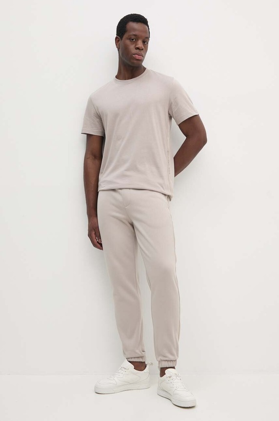 Calvin Klein Jeans t-shirt bawełniany J30J326159 beżowy SS25