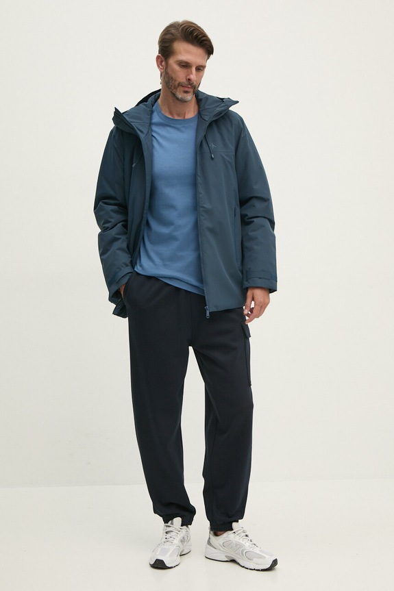 Bavlněné tričko Calvin Klein Jeans J30J326159 modrá SS25