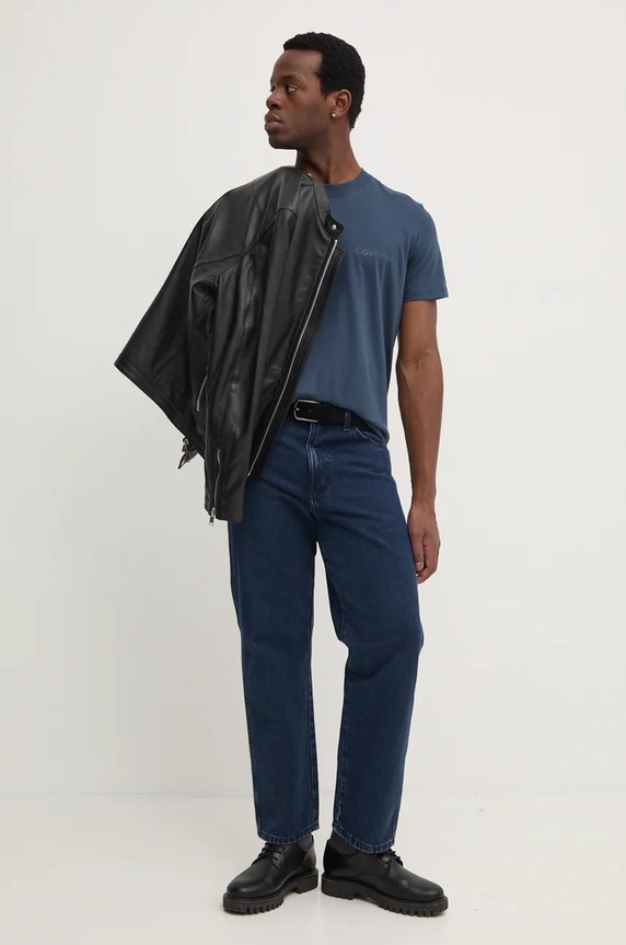 Calvin Klein Jeans tricou din bumbac J30J326402 bleumarin AW24