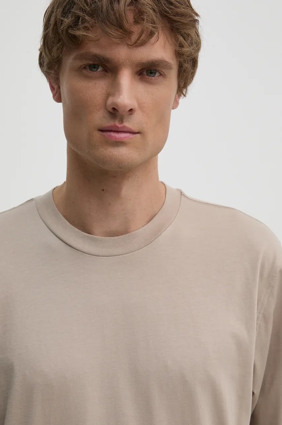 Calvin Klein Jeans tricou din bumbac bej J30J326857