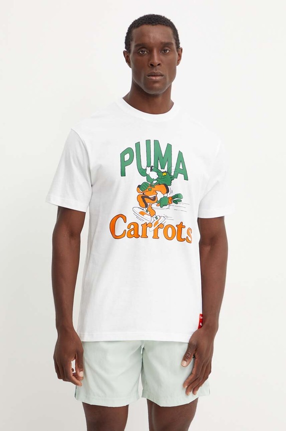 Bavlněné tričko Puma PUMA X CARROTS Graphic Tee potisk bílá 627443