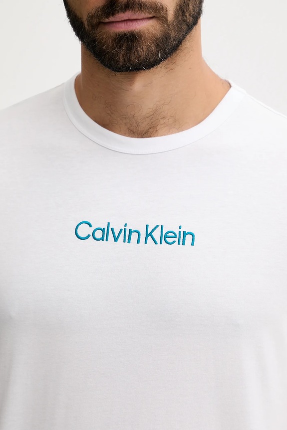 Calvin Klein Underwear T-shirt piżamowy męski bawełniany biały 000NM2748E