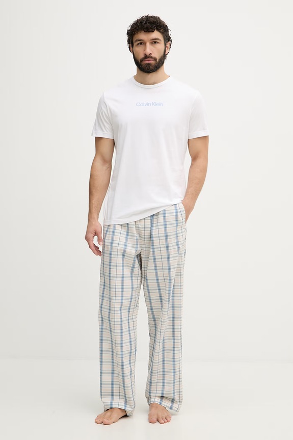 Calvin Klein Underwear T-shirt da pigiama da uomo in cotone 000NM2748E bianco AA00