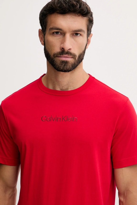 Îmbrăcăminte Calvin Klein Underwear tricou de pijama bărbătesc din bumbac 000NM2748E rosu