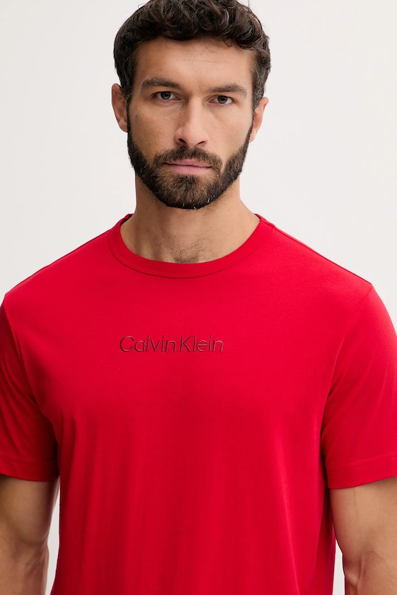 Îmbrăcăminte Calvin Klein Underwear tricou de pijama bărbătesc din bumbac 000NM2748E rosu