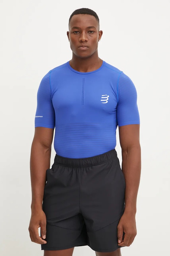 Běžecké tričko Compressport Pro Racing slim modrá ATSM361